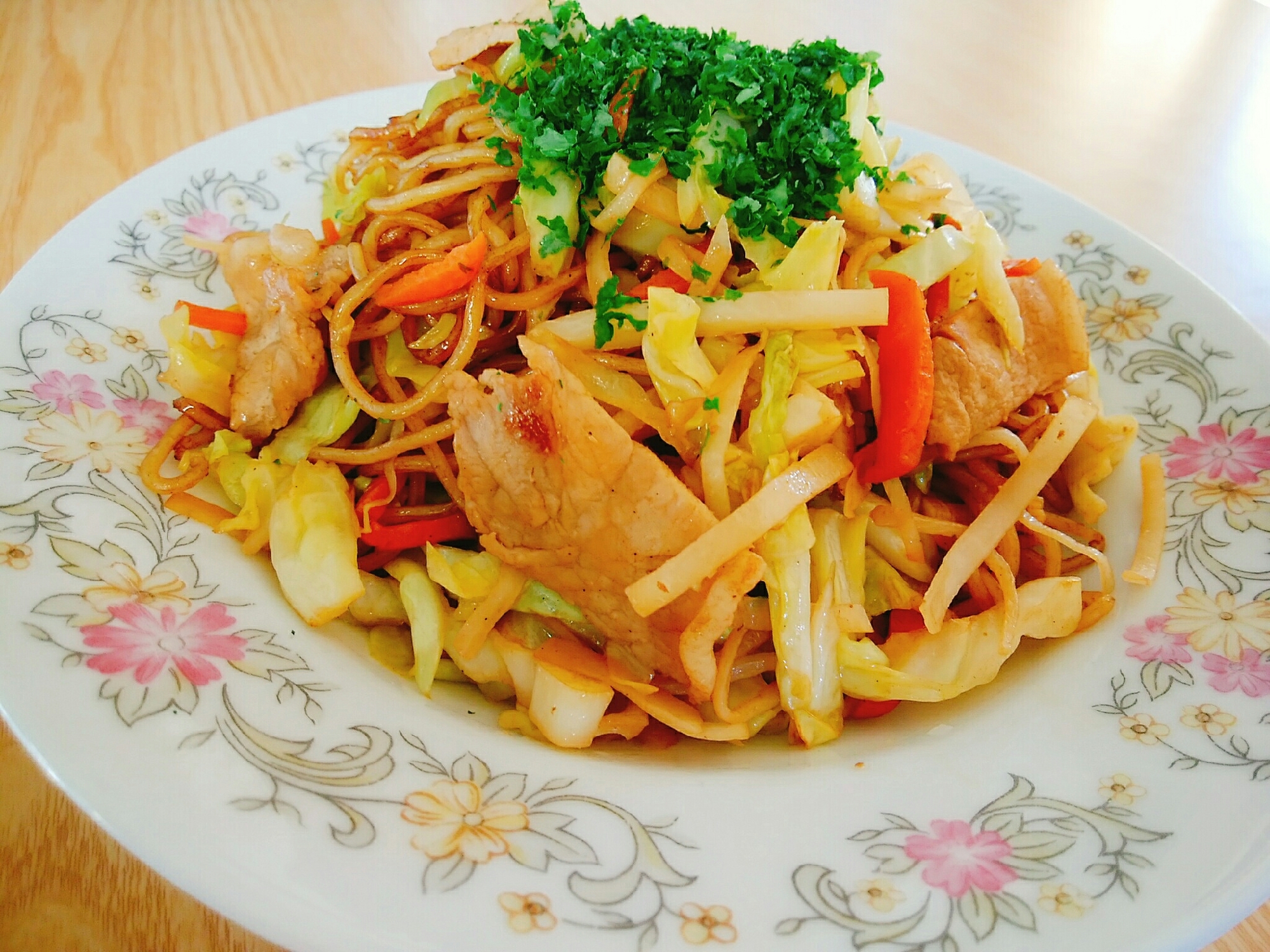 キャベツと人参と大根の皮の焼きそば