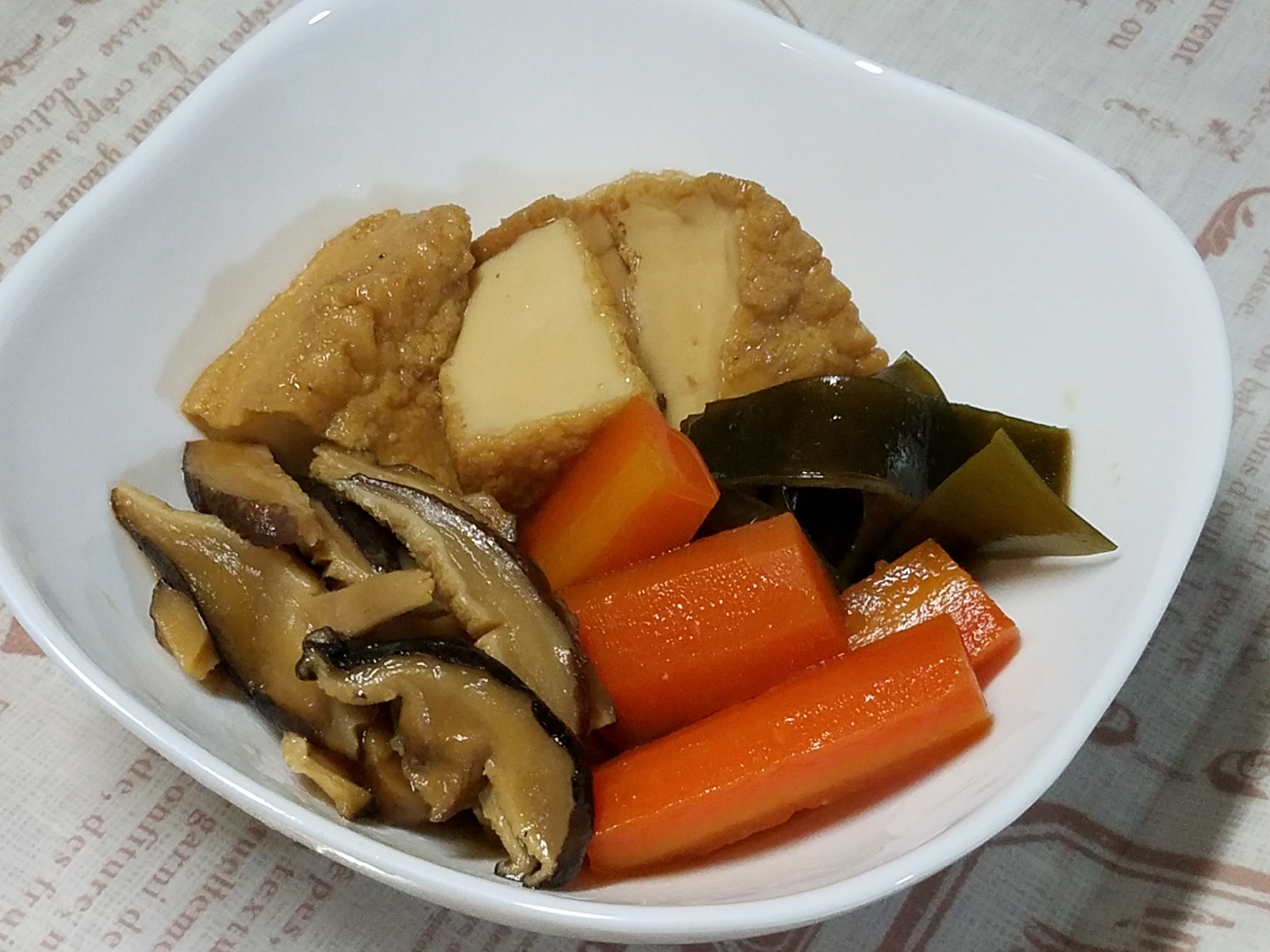 昆布としいたけの出汁！厚揚げの甘辛煮！