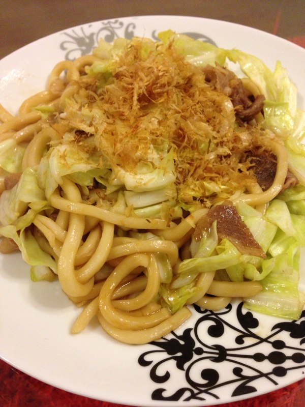 簡単 醤油味焼きうどん