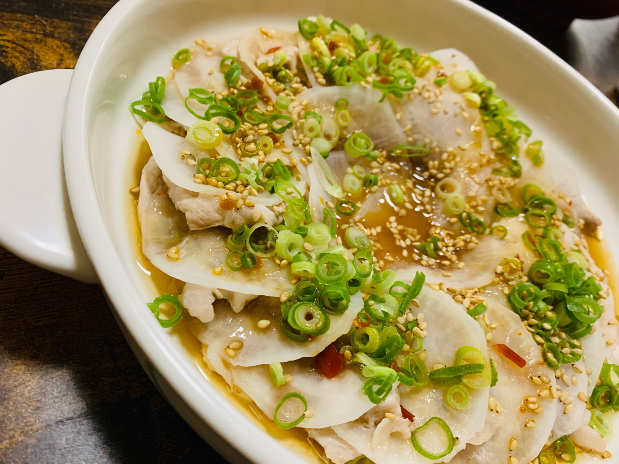 レンジレシピ*豚バラ大根ポン酢風味*
