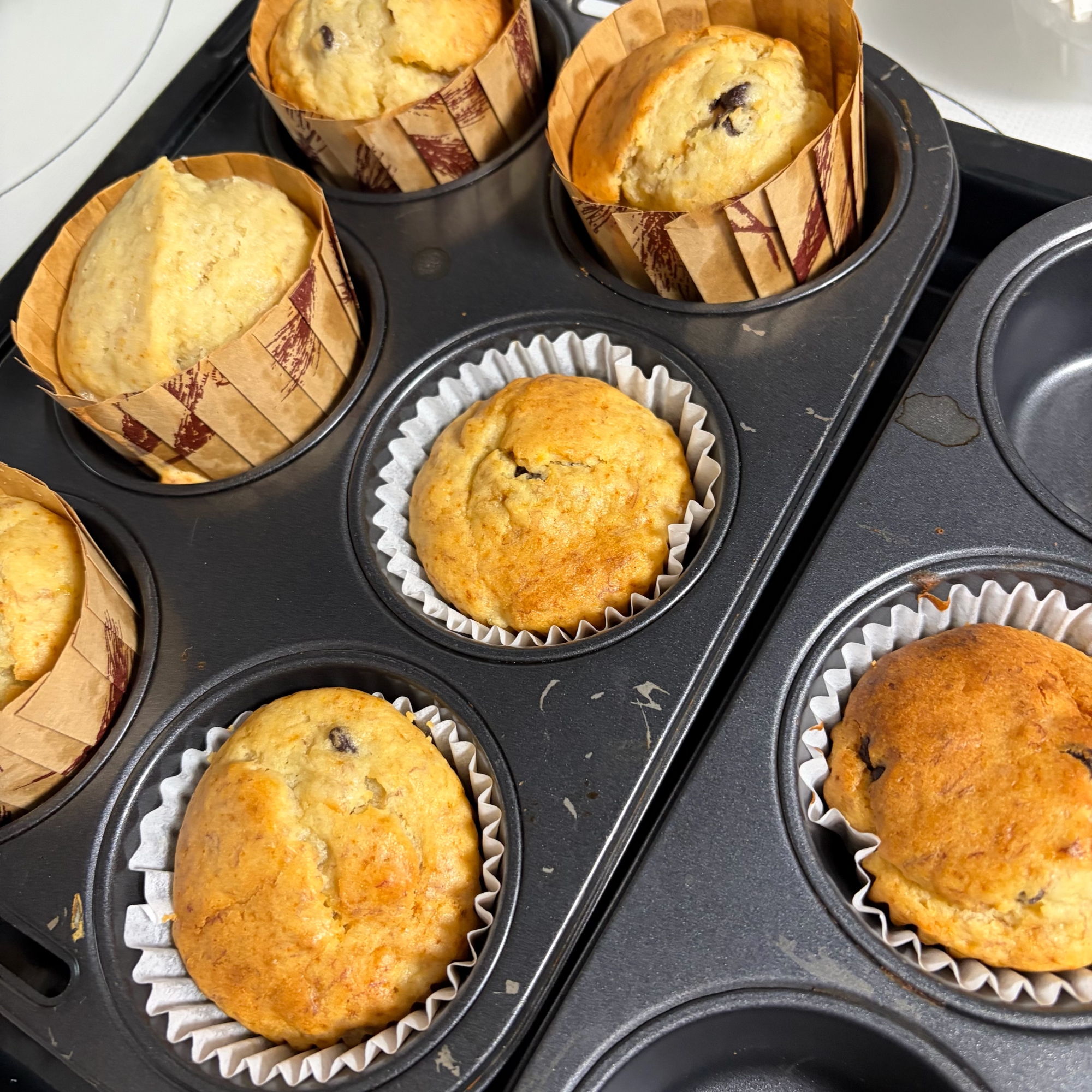 ホットケーキミックスでチョコバナナマフィン