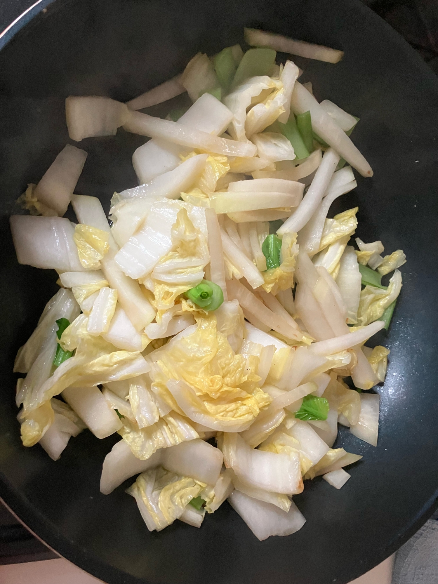 白菜と大根と小松菜炒め