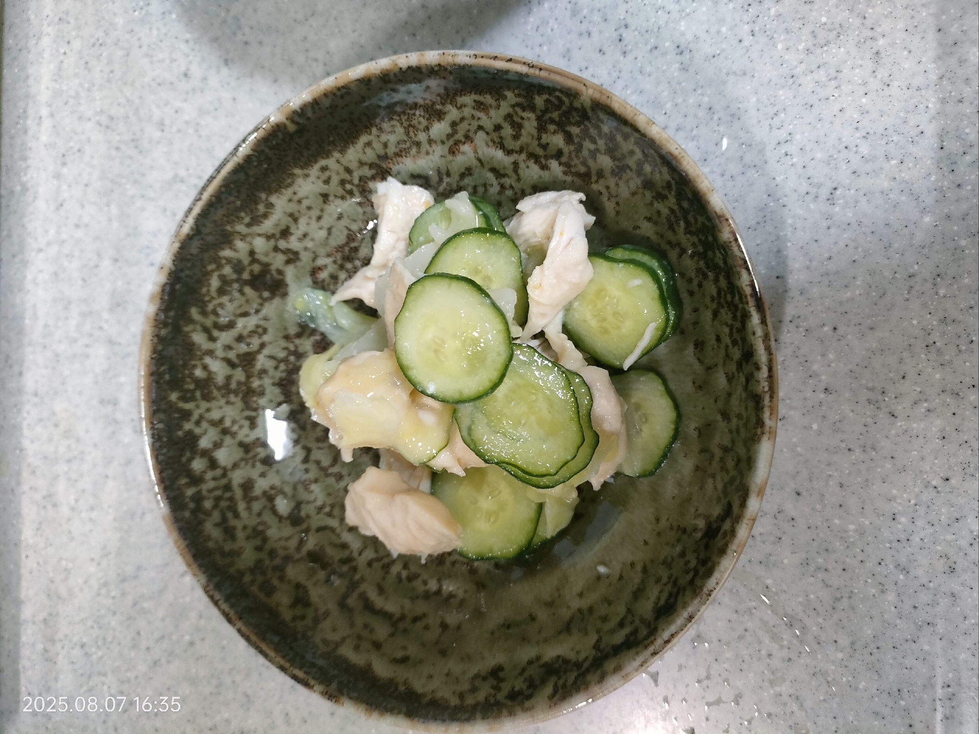 ささみレンチンの辛子酢味噌和え