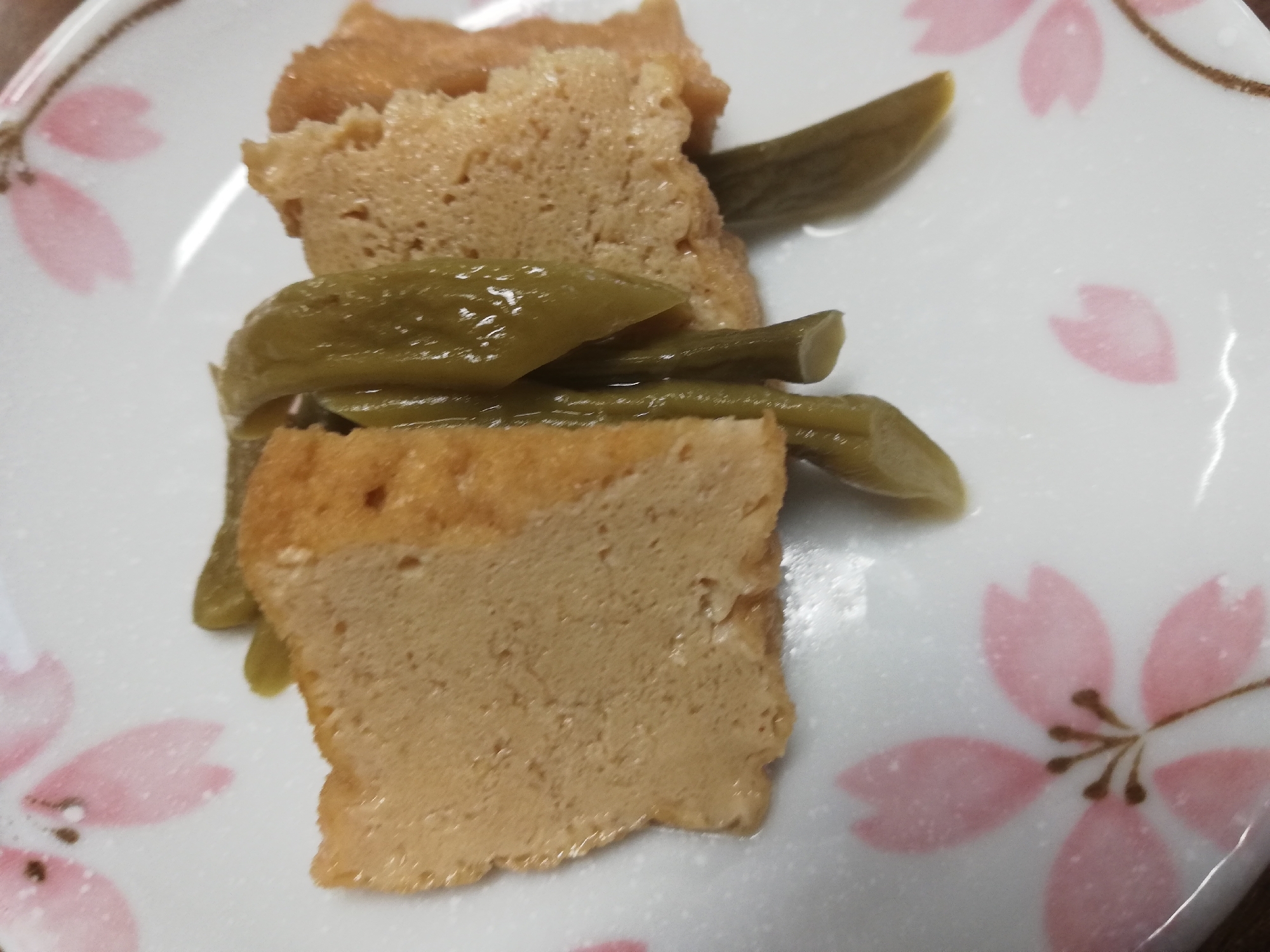 厚揚げとインゲンの煮物