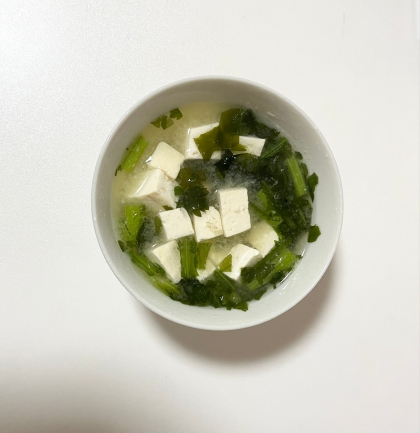 小松菜 豆腐 ネギのお味噌汁