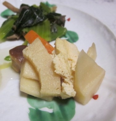 旬の筍とかつお菜の煮物