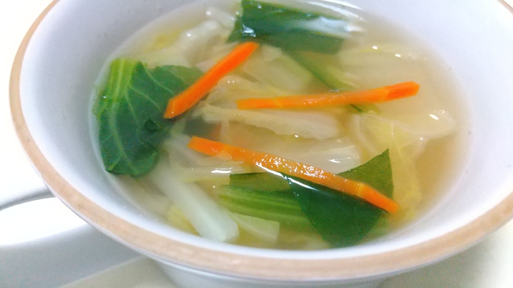 白菜にんじん小松菜のコンソメスープ