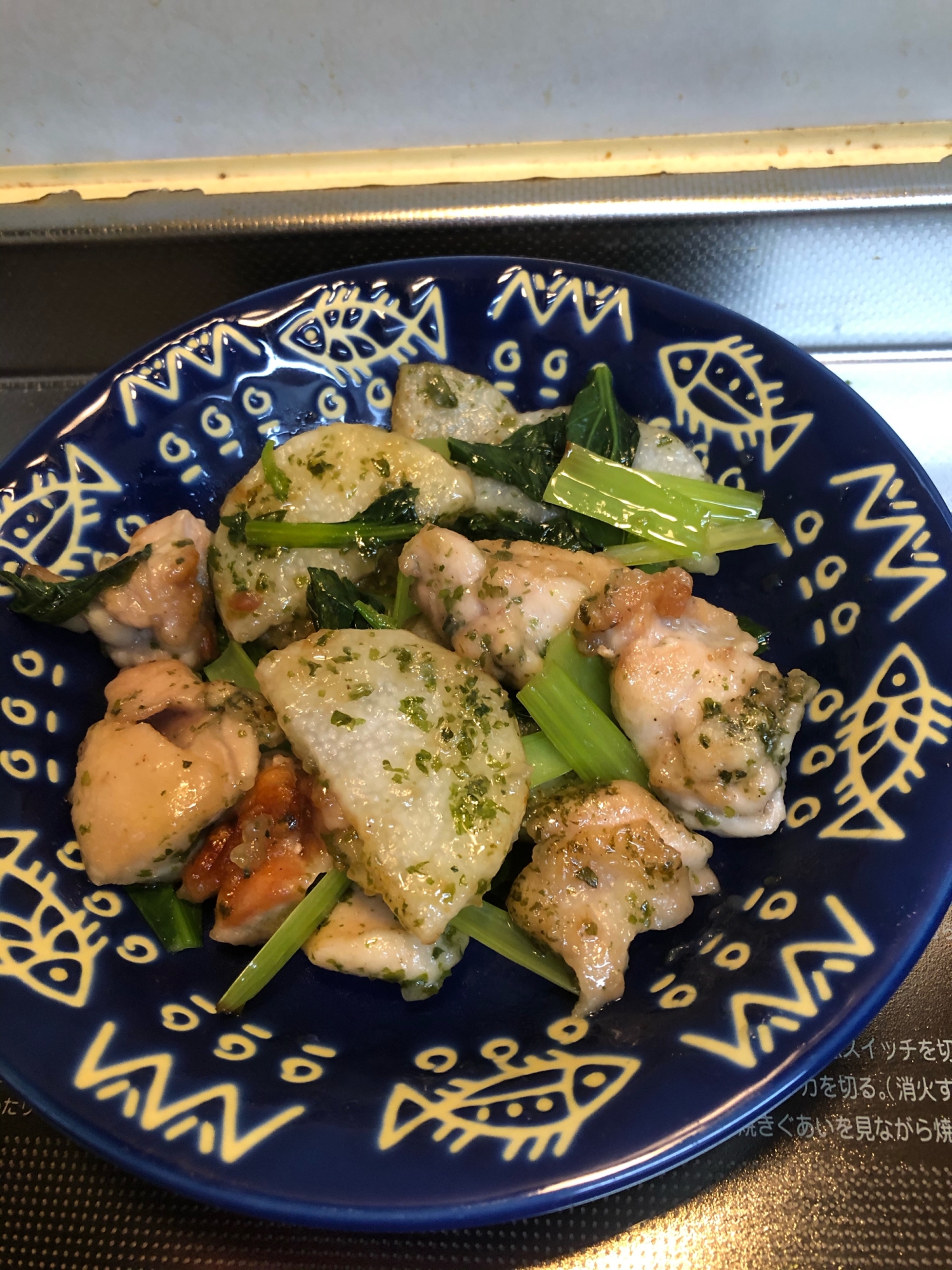 青のりとごま油の風味♪鶏肉と長芋の磯部焼き^_^