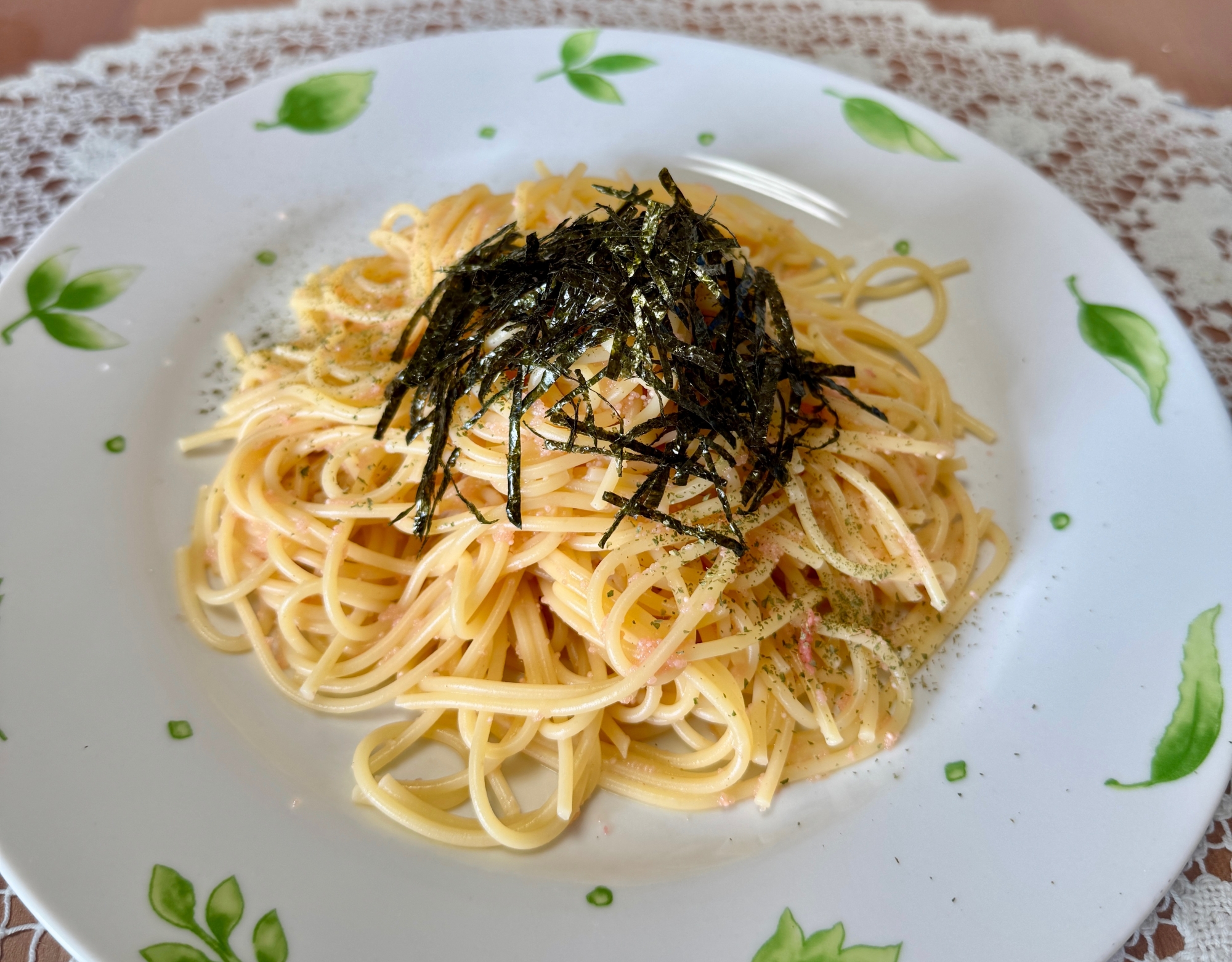 今日のランチ！作り置きの麺つゆで☆明太子スパゲティ