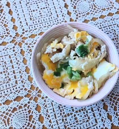 鶏むね肉で親子丼風