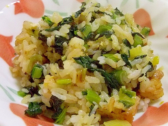 栄養満点♪雪菜と納豆のチャーハン