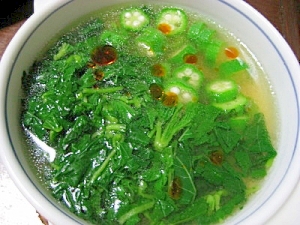 モロヘイヤとオクラのさっぱりスープ レシピ 作り方 By Uzuratukune3 楽天レシピ