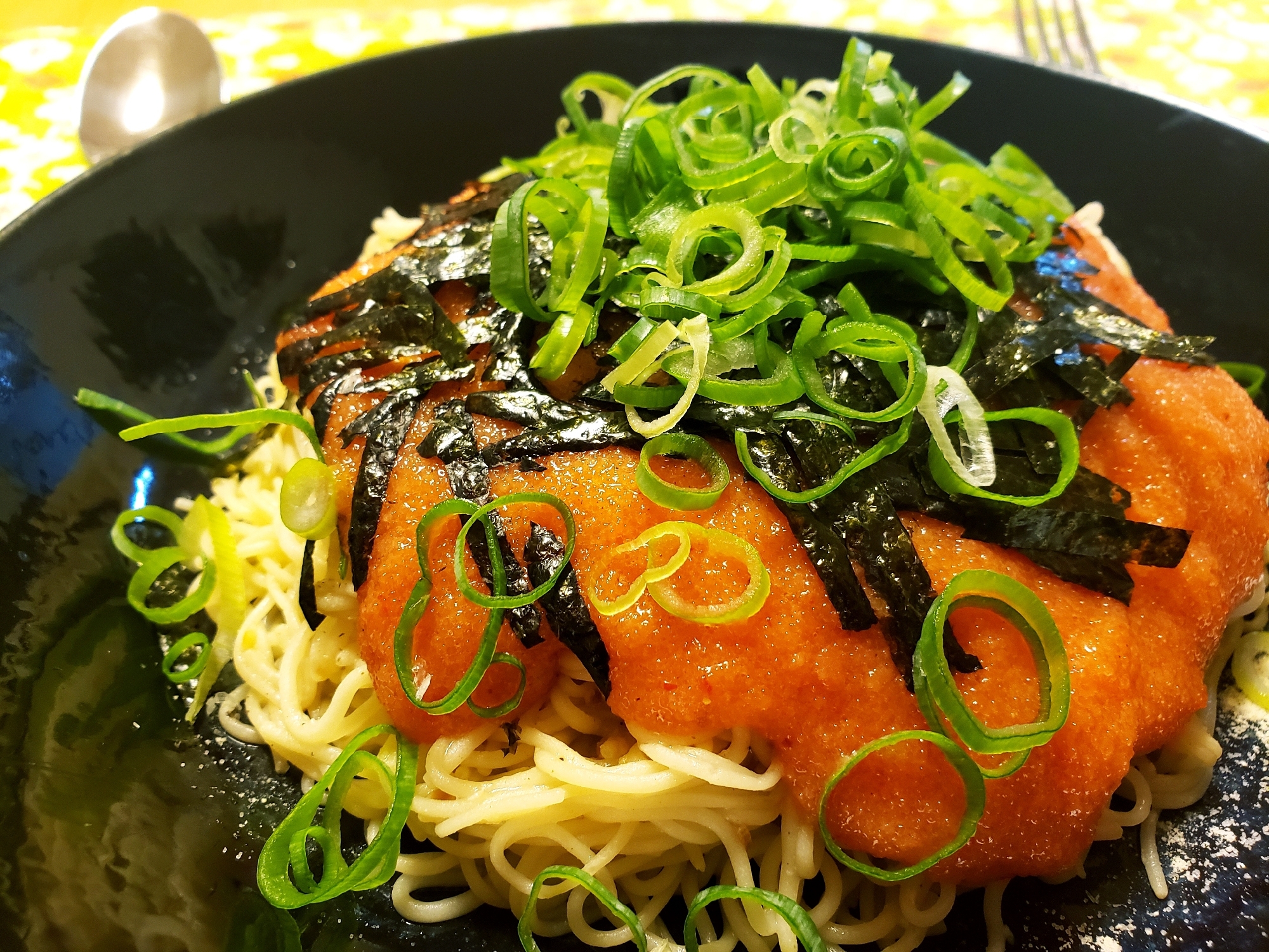 糖質ゼロ麺の明太子バターソース