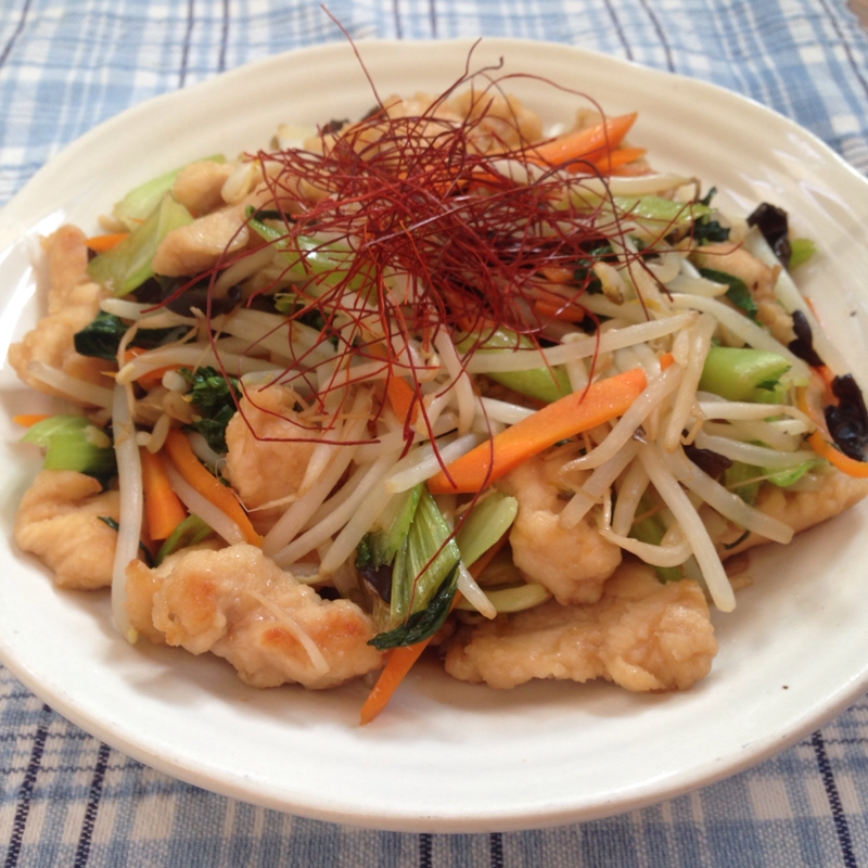 鶏とたっぷり野菜の中華炒め♪