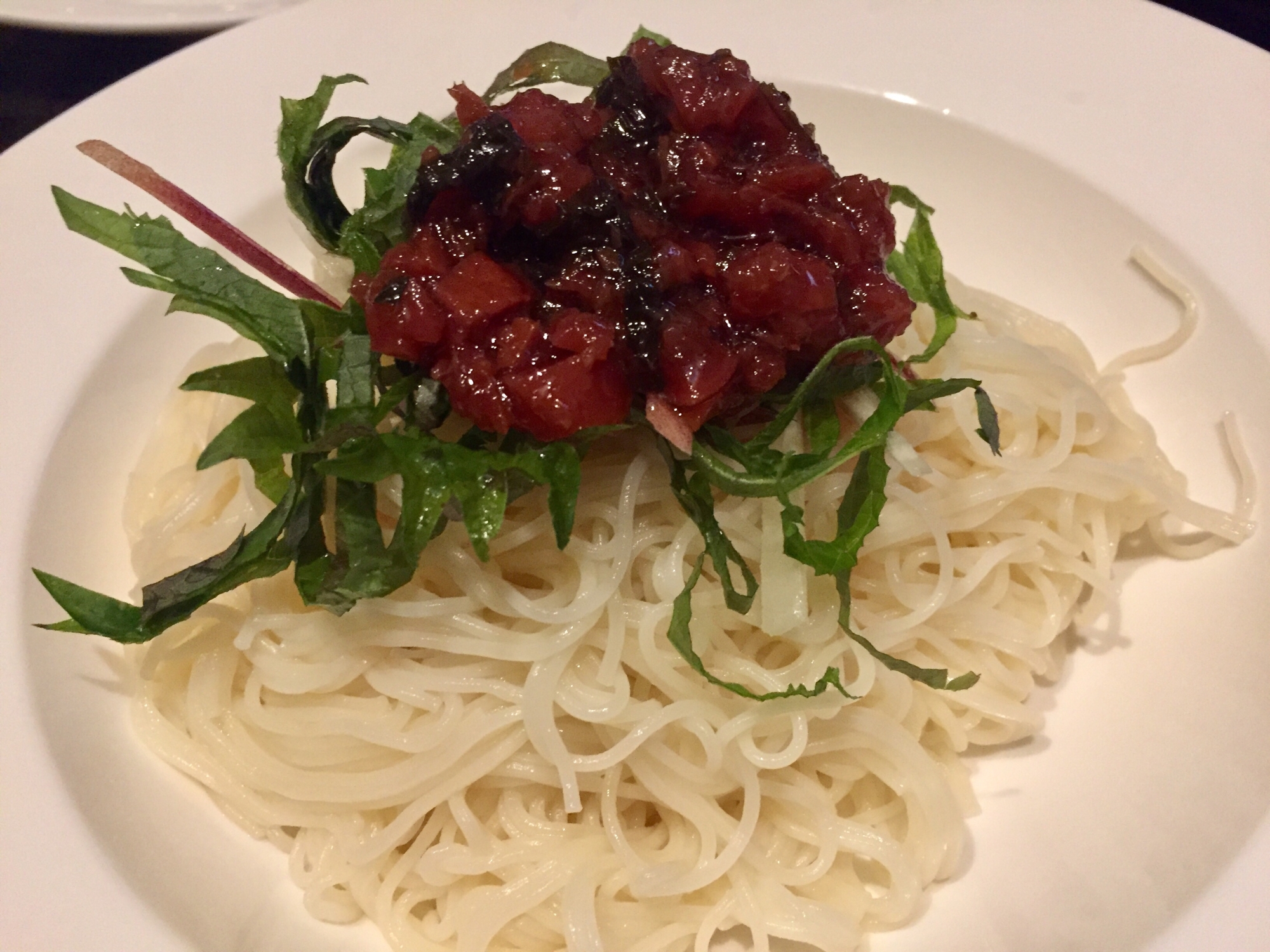 さっぱり！梅しそミョウガそうめん！