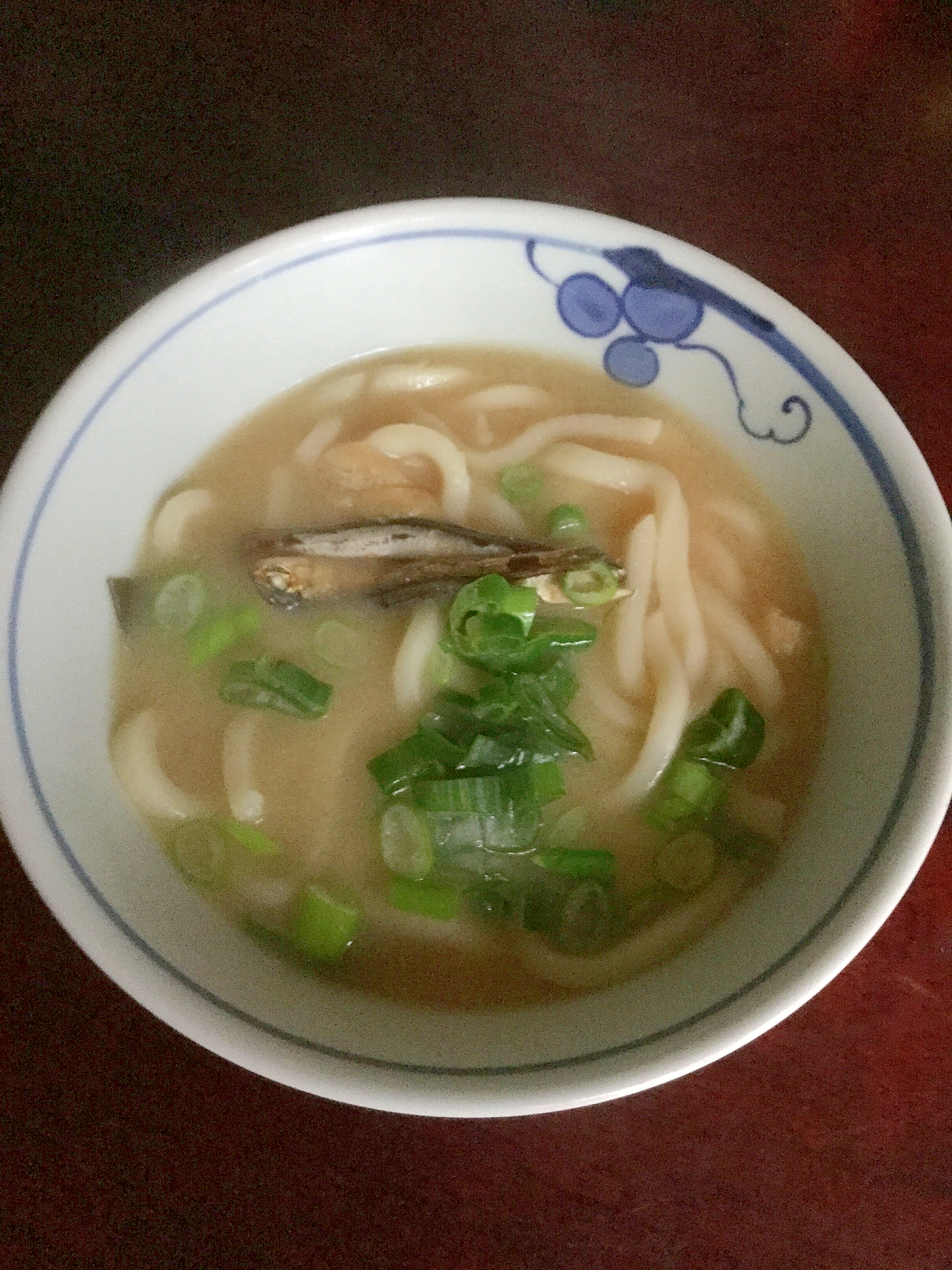 煮干しと揚げの味噌うどん！