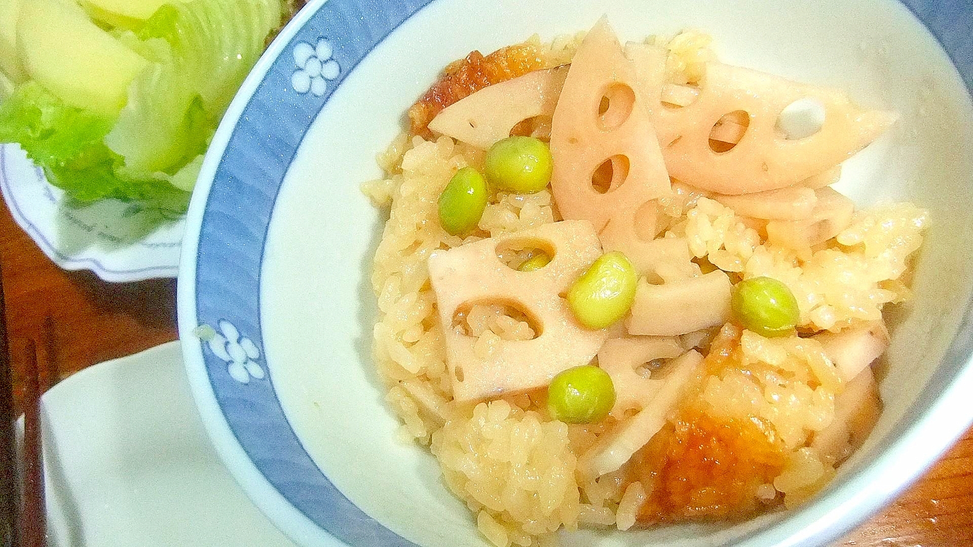 レンコンと枝豆のご飯