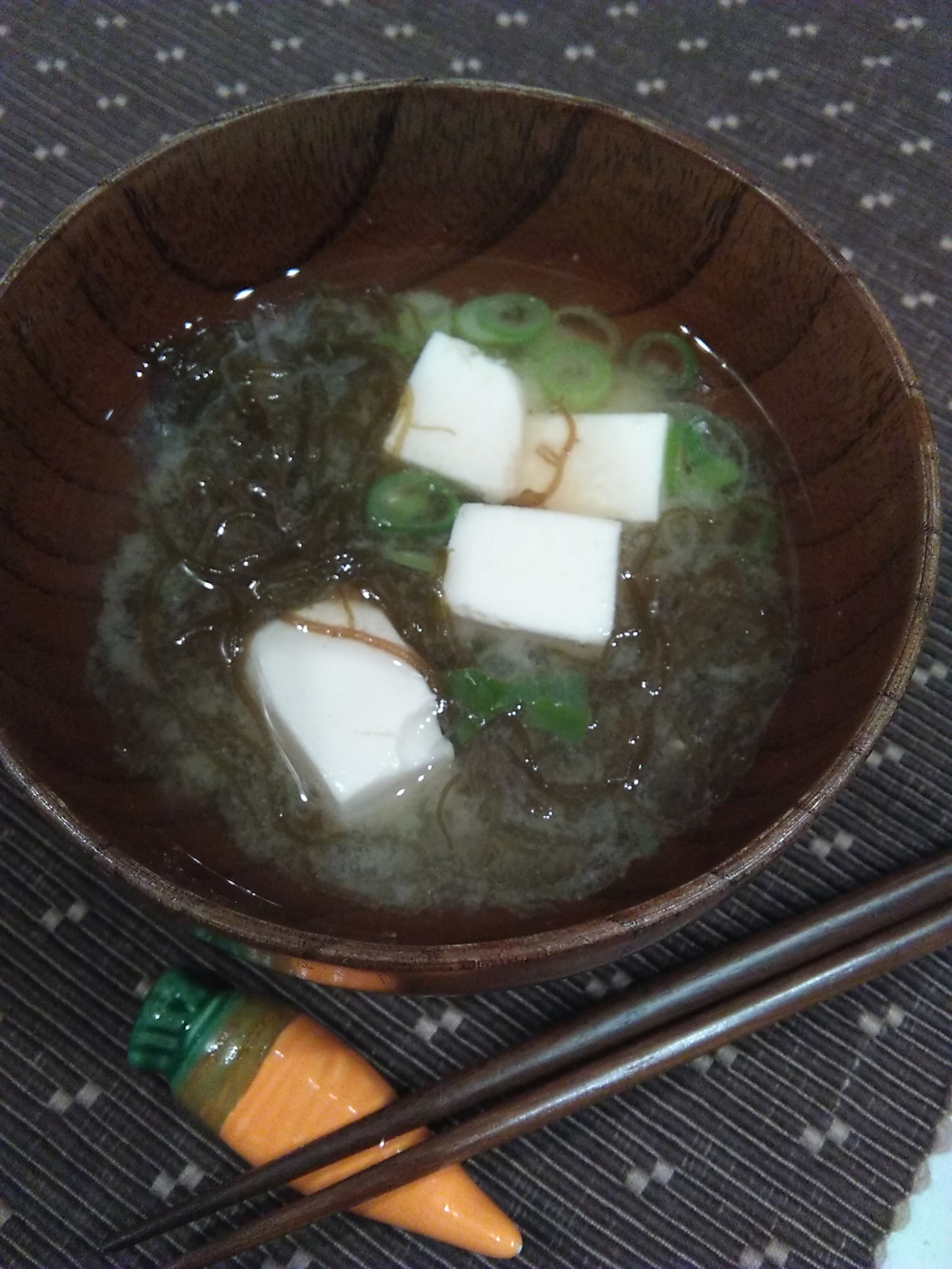 もずくと豆腐のお味噌汁♪