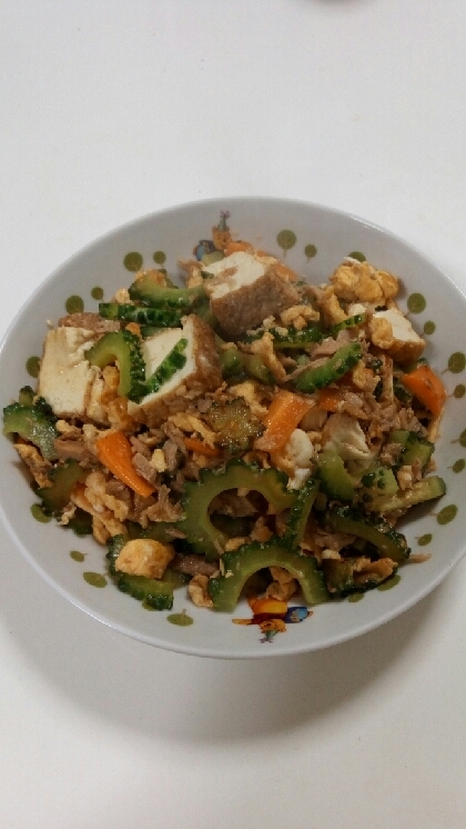 豆腐とツナのオイスター風味のゴーヤチャンプルー