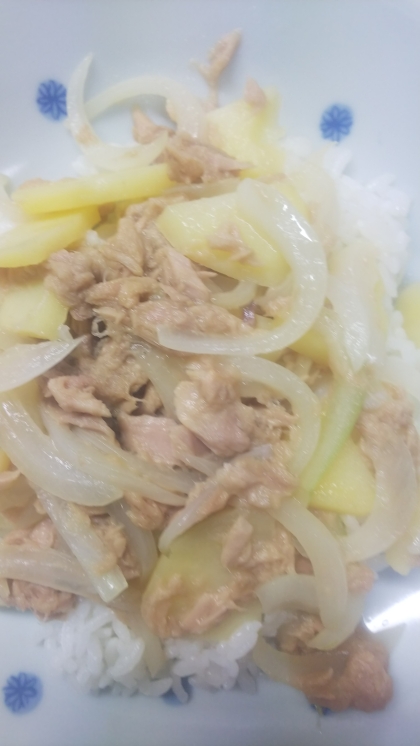 ツナと玉ねぎとジャガイモのバター炒め丼 レシピ 作り方 By ぴさきのマリちゃん 楽天レシピ