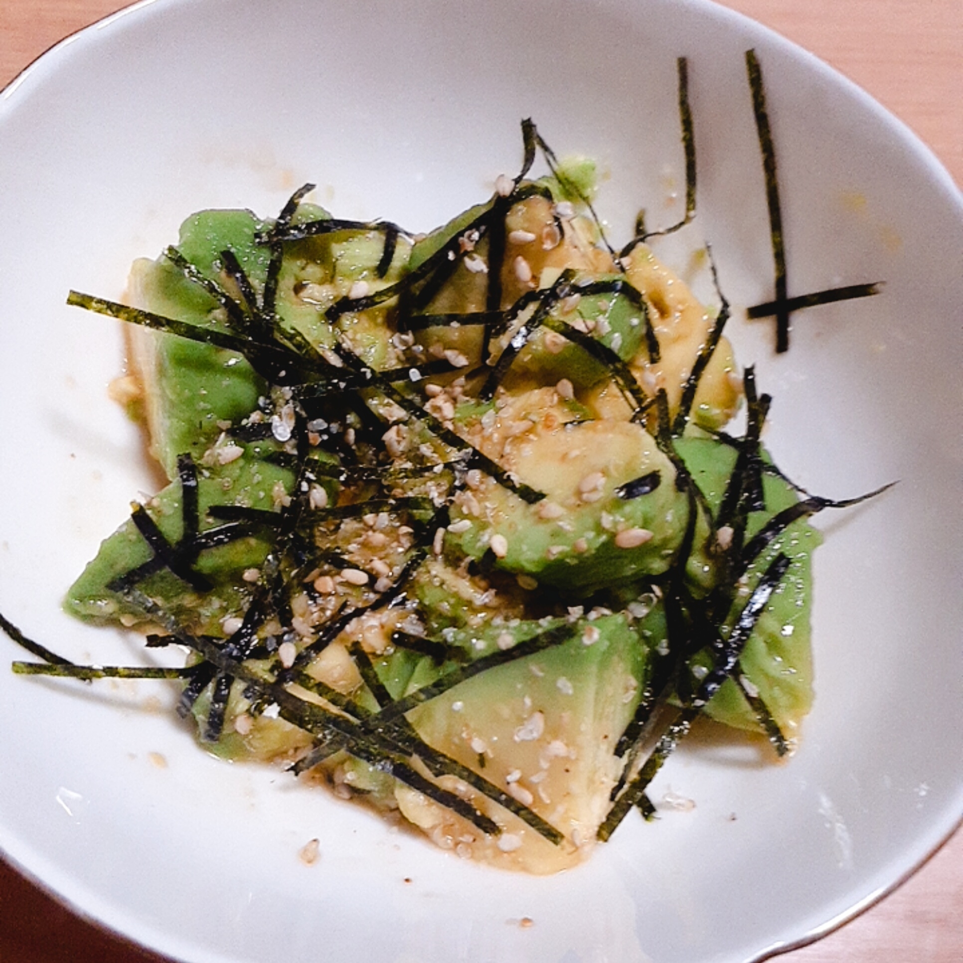 簡単♪アボカドと海苔のポン酢あえ