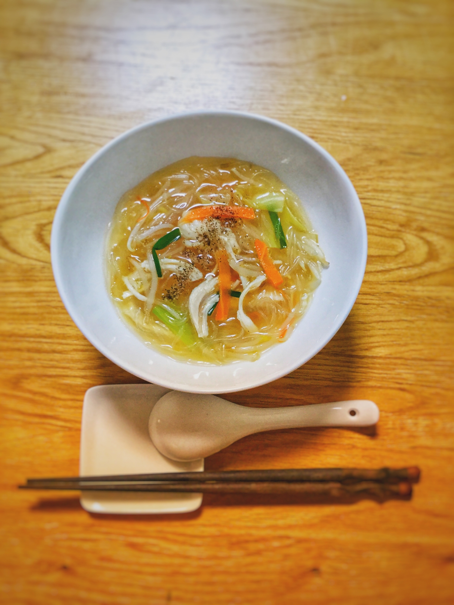 ◉低カロリー　ラーメン風春雨スープ◉