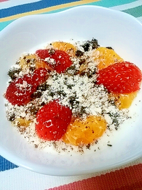 ドルチェ風☆いよかんといちごのショコラヨーグルト♪