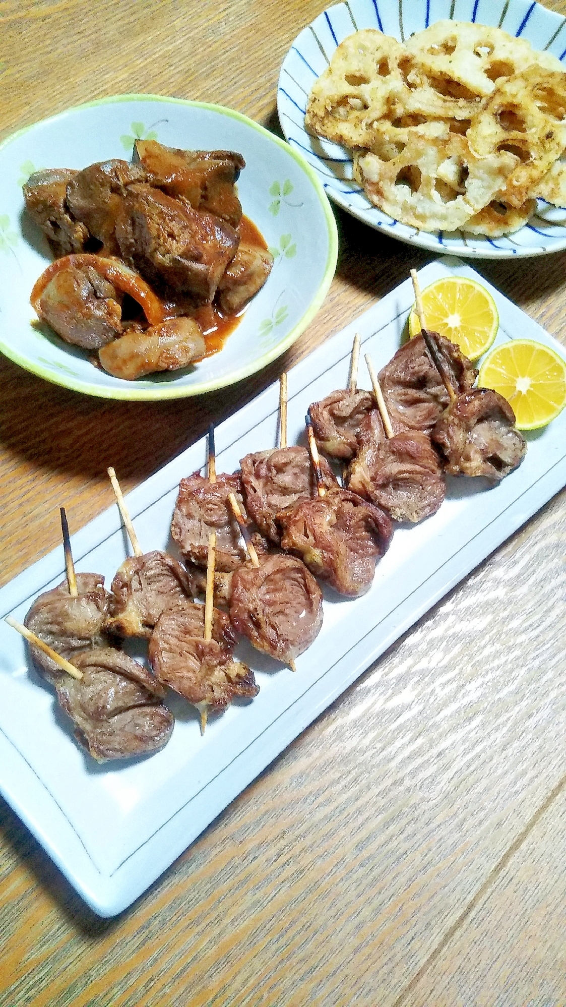 鶏レバーからの…ハツのミニ焼きとり