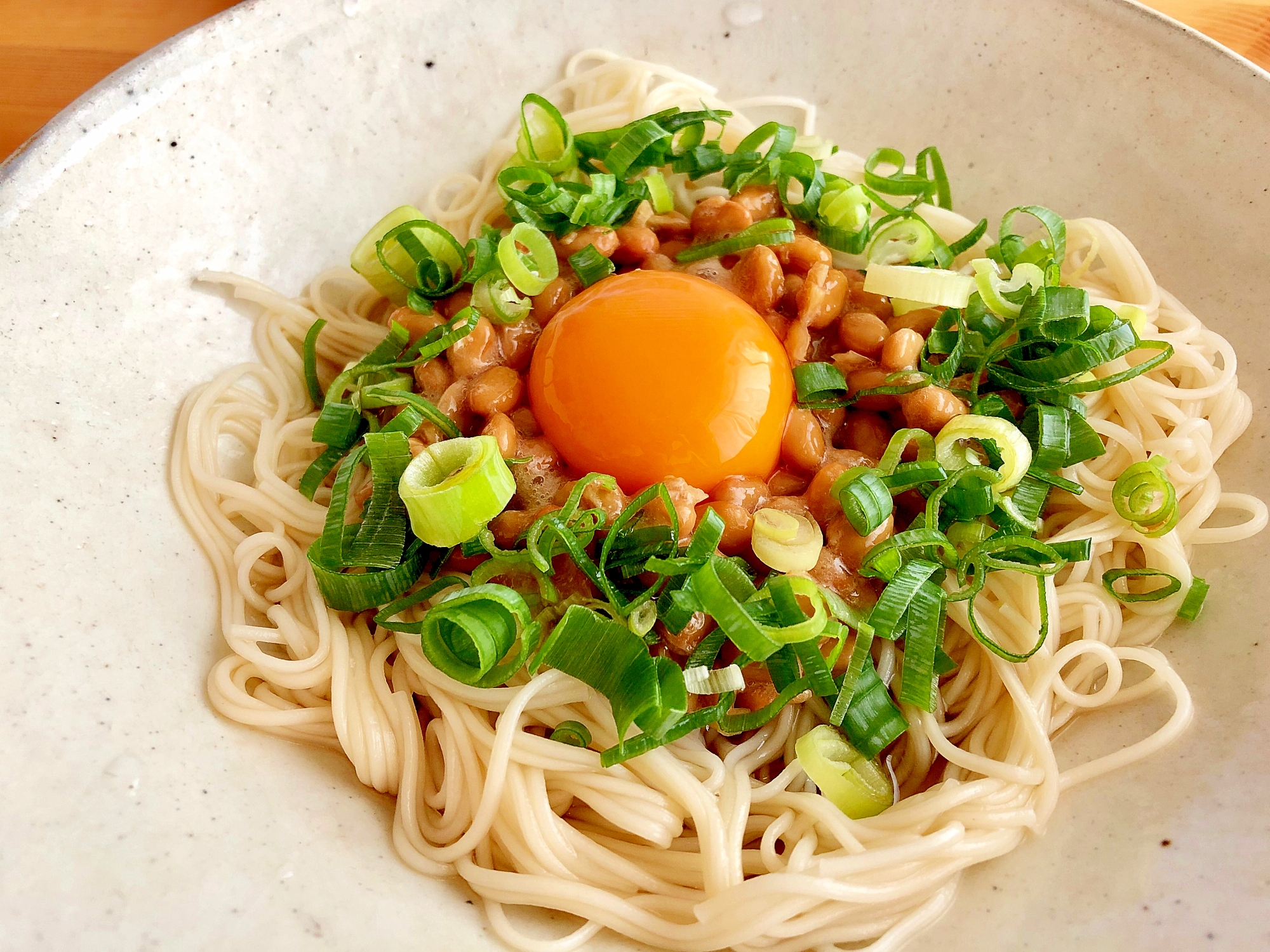 暑い夏に☆身籠り納豆そうめん