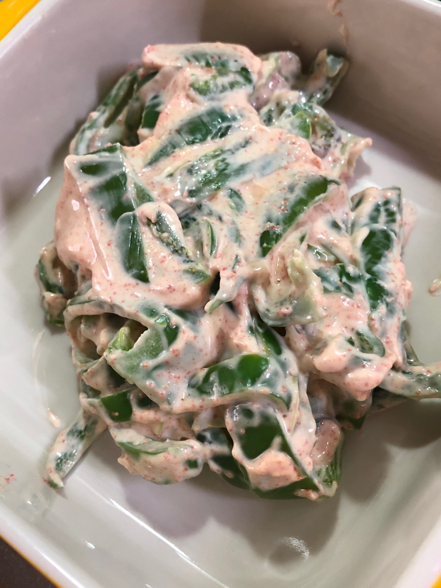 ピーマンのクリームチーズ合え(明太味)