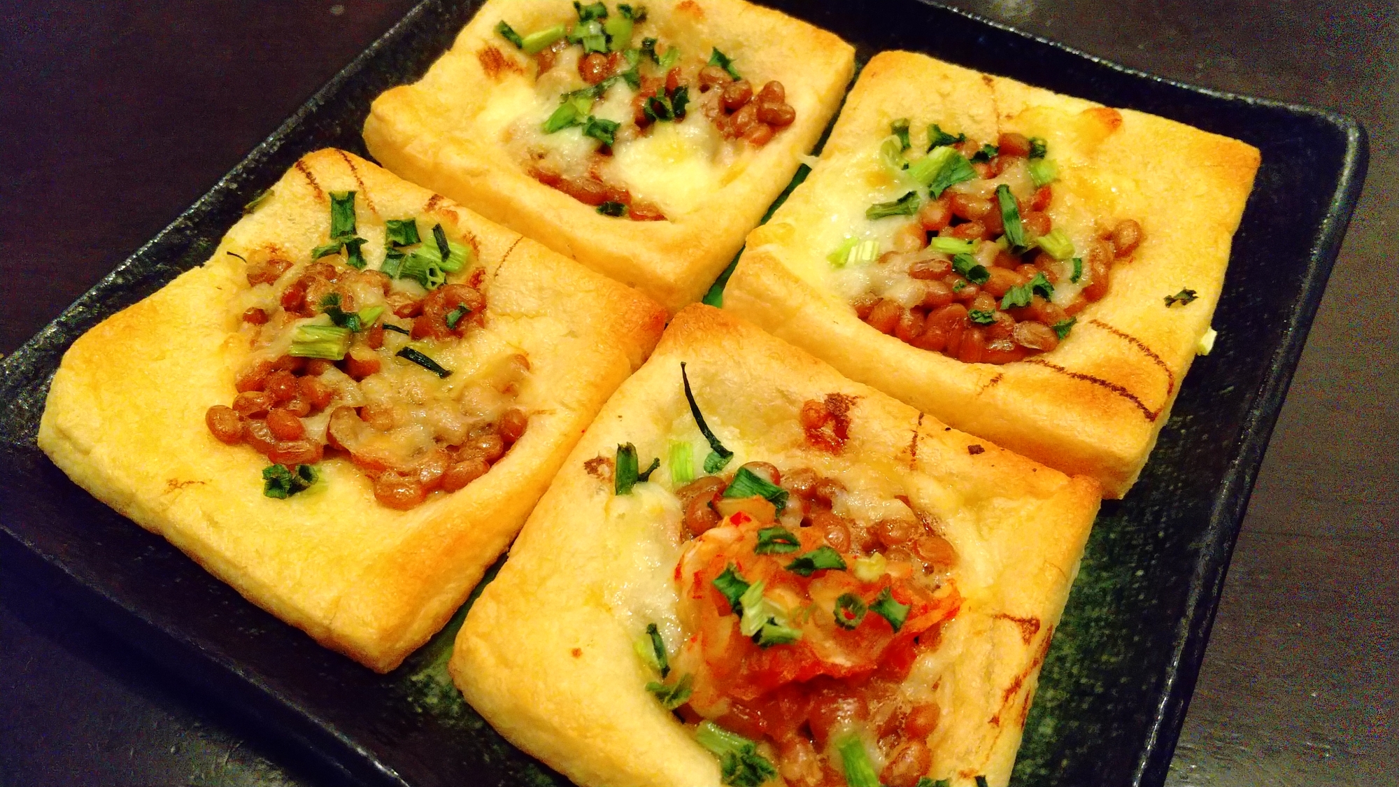 サクサクおつまみ☆和風揚げ納豆ピザ☆