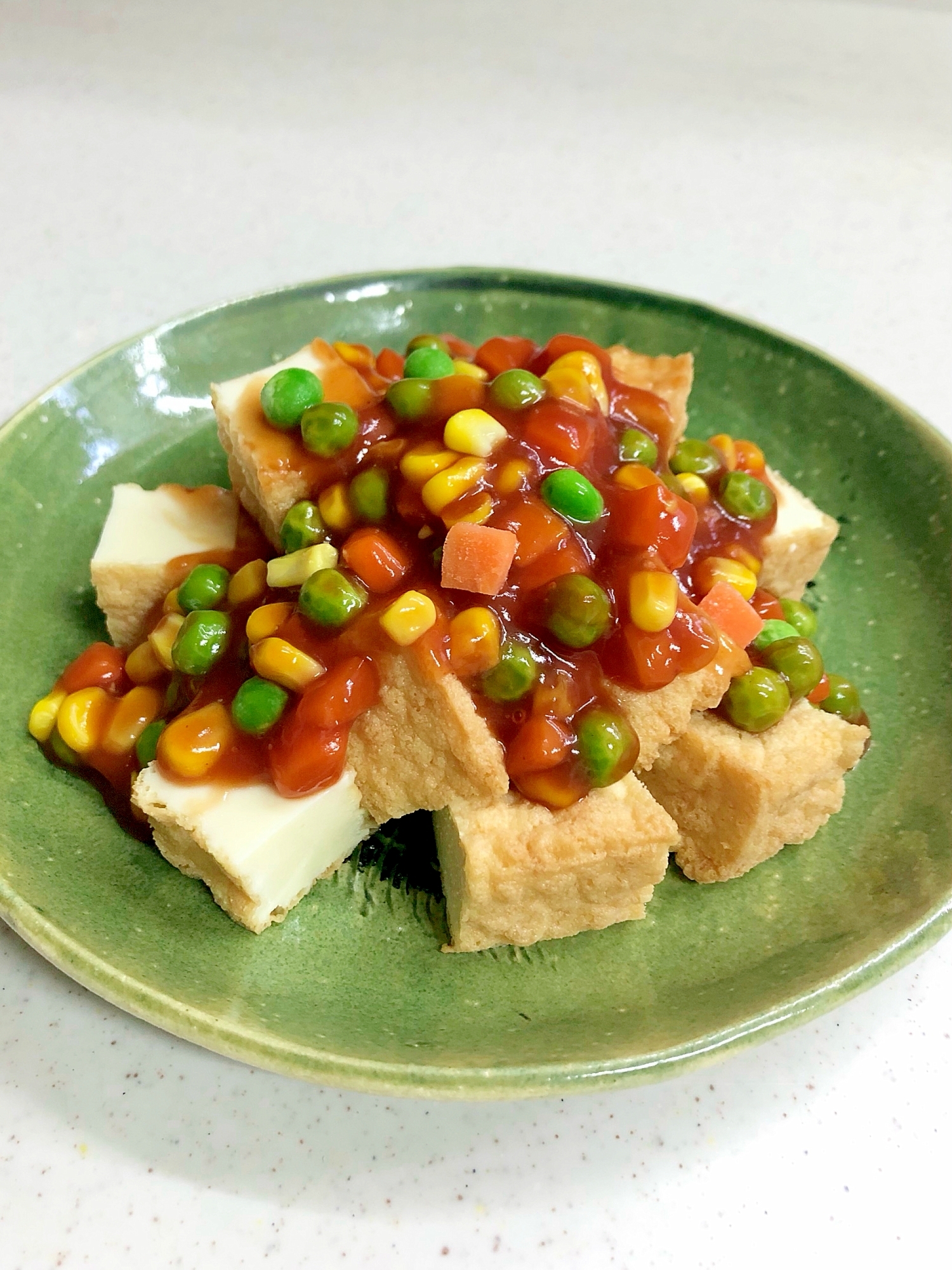 レンジ甘酢あん♡絹あげの甘酢あんかけ