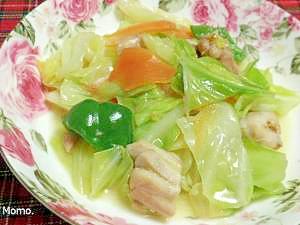 ガーリック風味♪鶏モモ肉の野菜炒め