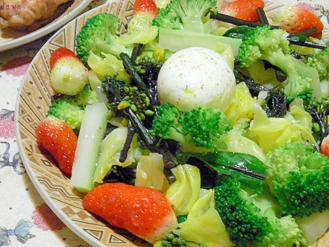 紅菜苔（こうさいたい）を使って　春のサラダ