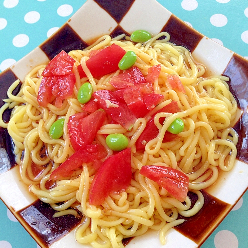 トマトと枝豆の冷やし中華★こんにゃく麺