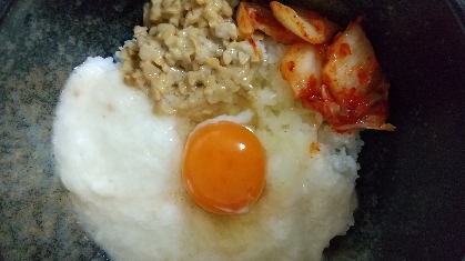 激ウマ！とろろ納豆キムチ丼♪