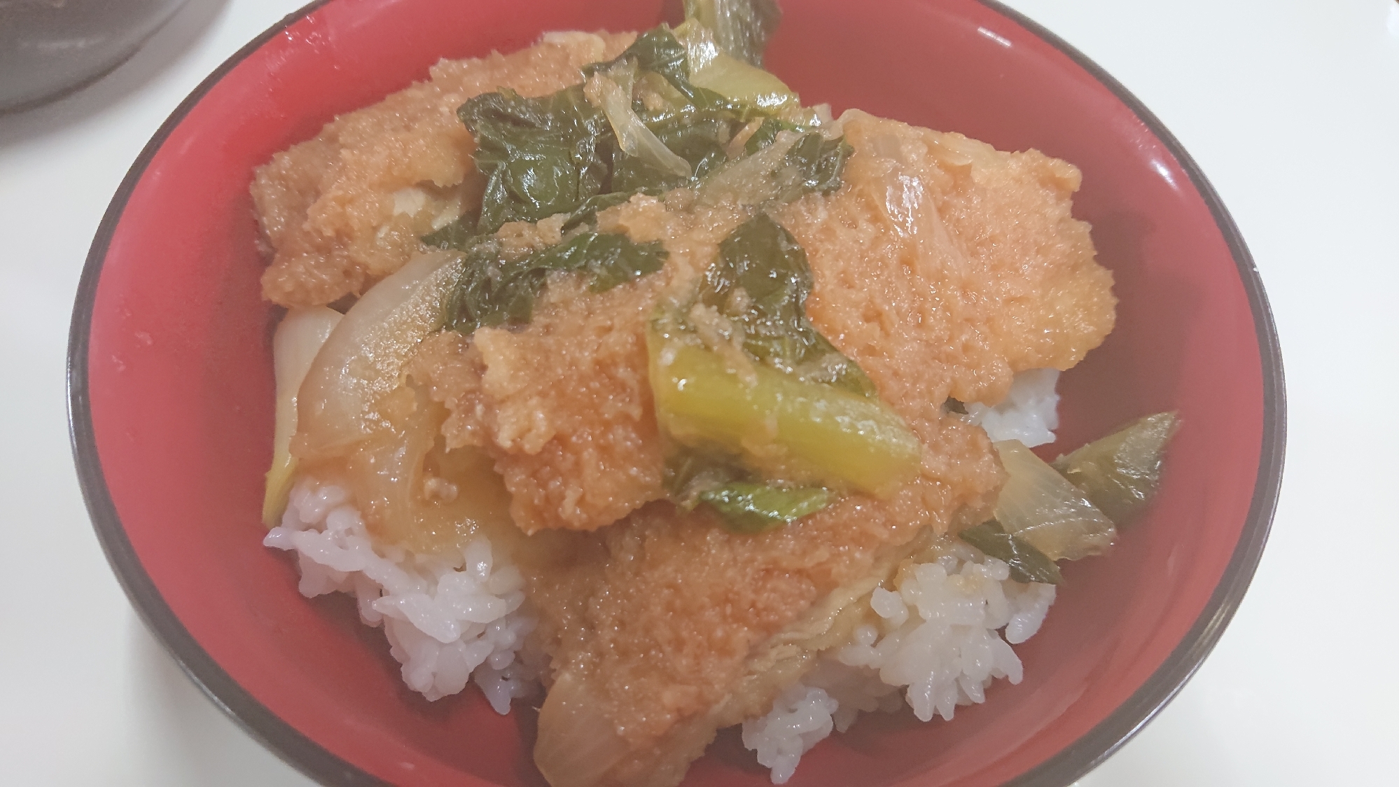 ロメインレタスでしゃきしゃき☆カツ丼