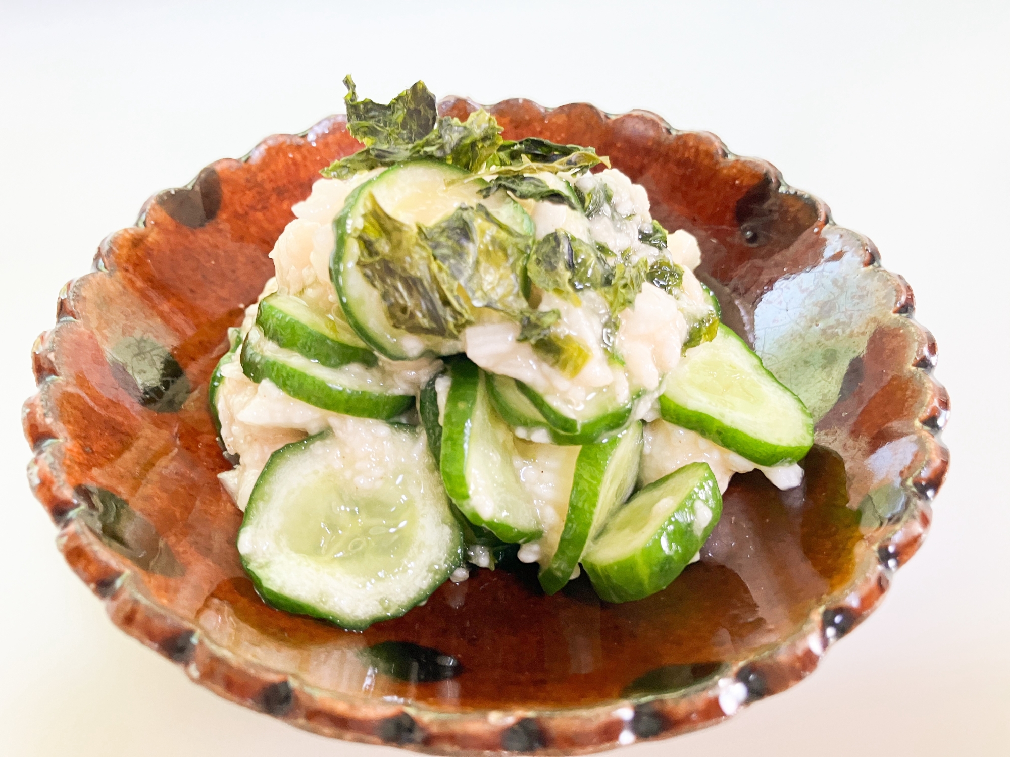 ぱぱっと作れる長芋ときゅうりのあおさ和え！