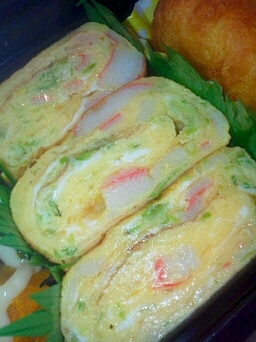 春キャベツとカニカマの卵焼き~鶏ガラ風味~