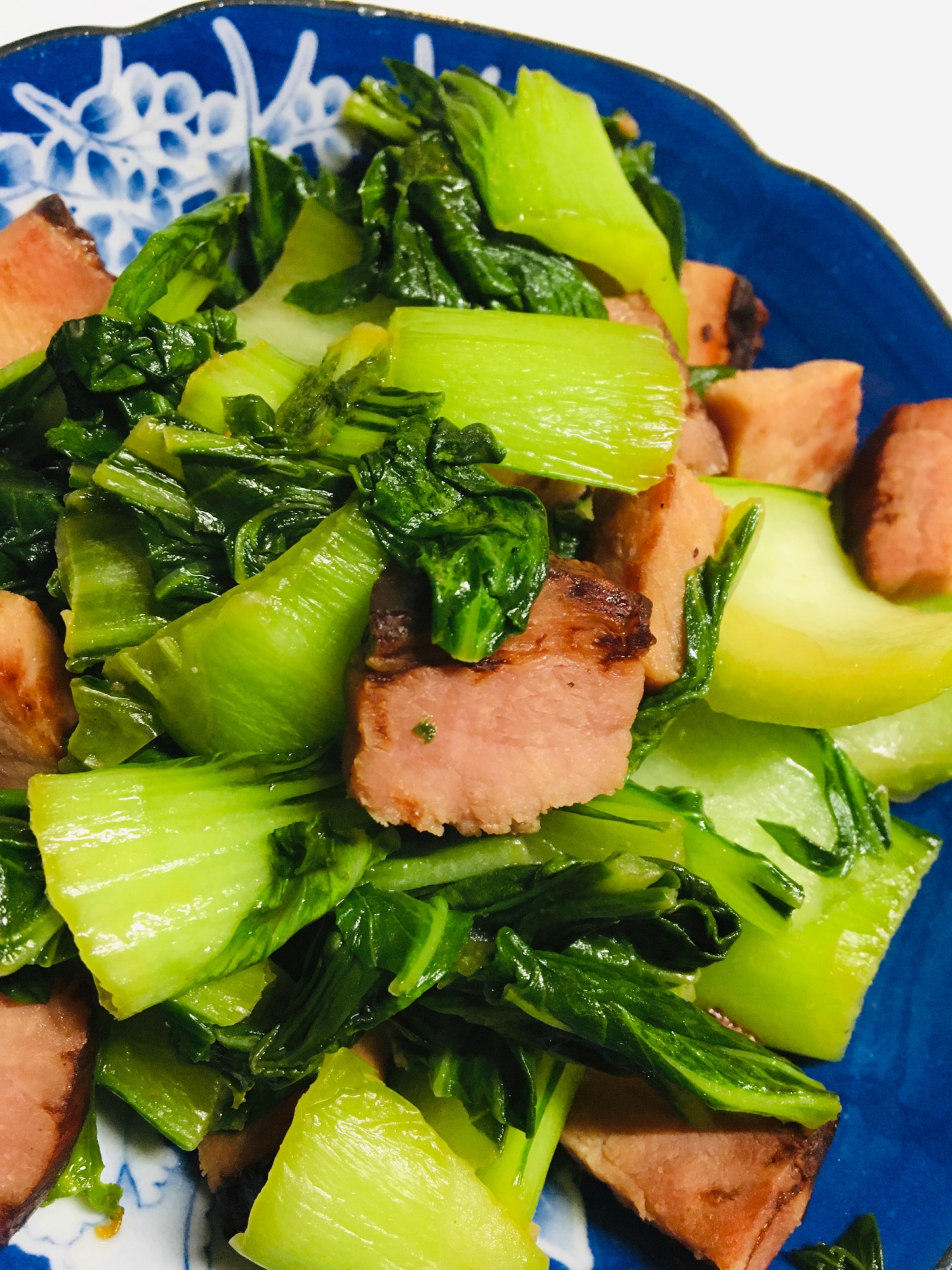 焼豚とチンゲンサイの炒め物