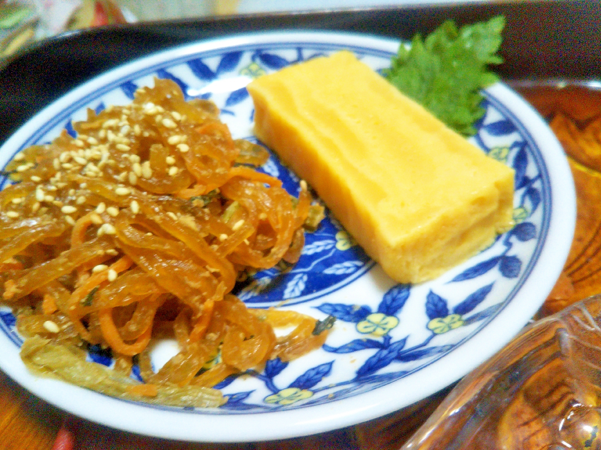 糸こん胡麻炒め&玉子焼き