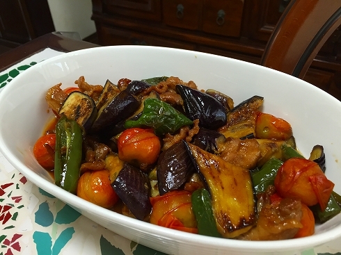 夏バテに夏野菜と豚肉炒め