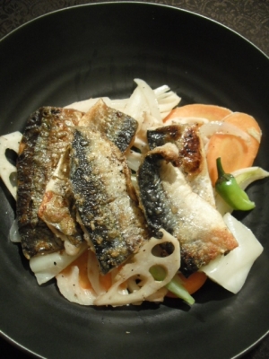 根菜と秋刀魚のおかずサラダ