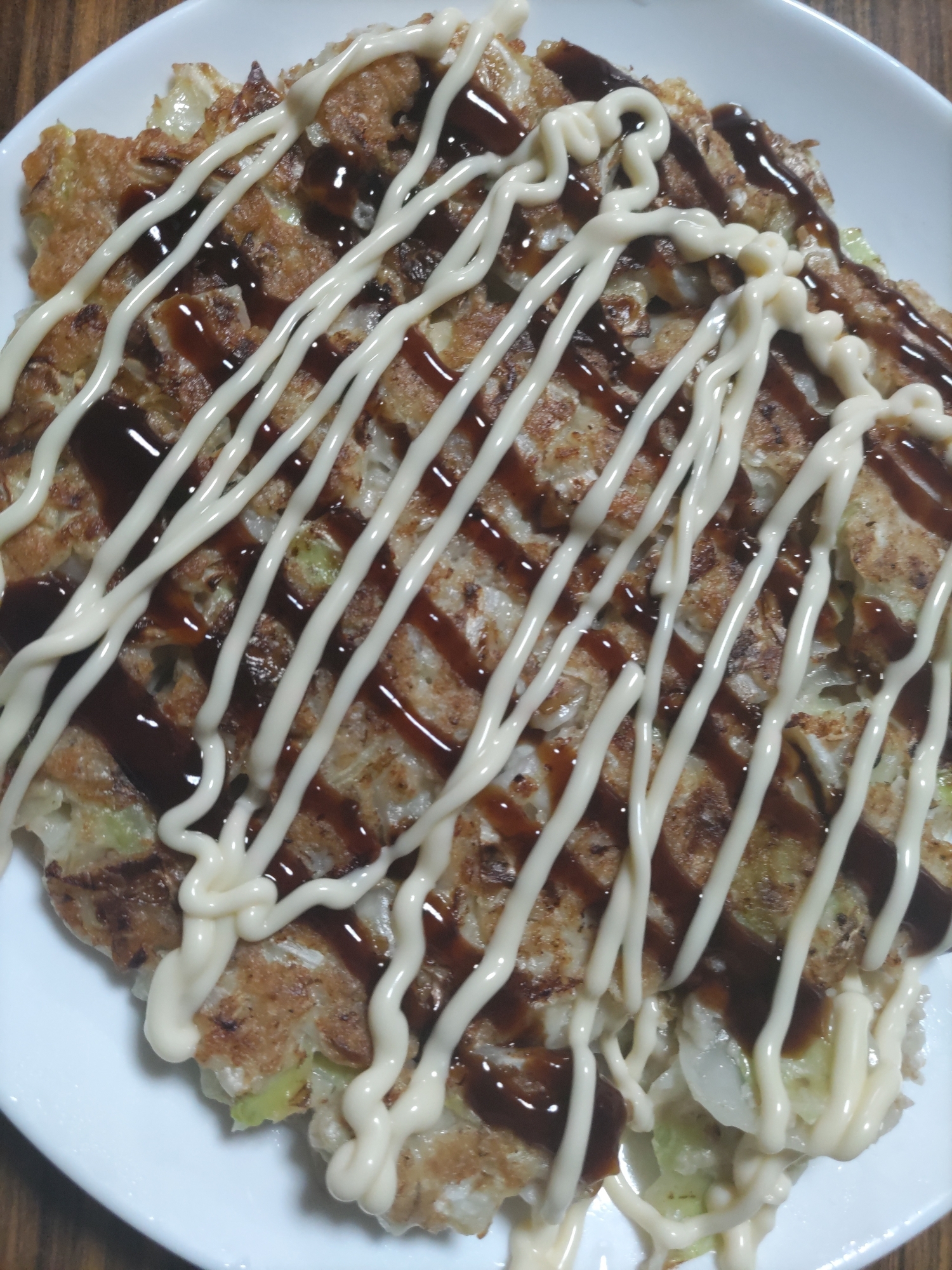 ウインナーとちくわのオートミールお好み焼き