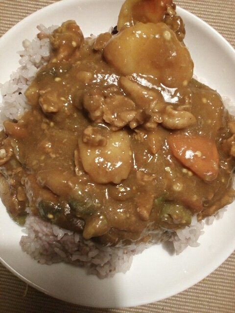 豚肉オクラカレーライス