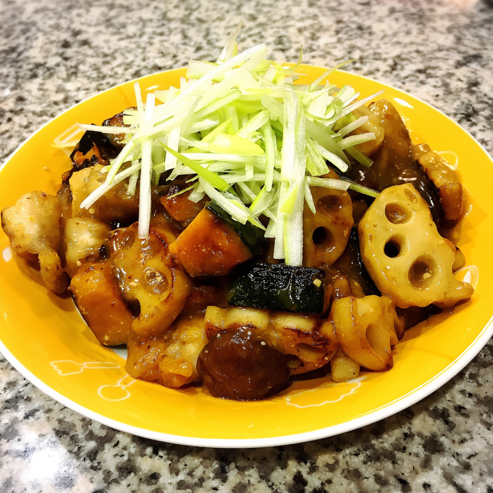 もも肉と素焼き野菜の味噌酢あんかけ和え