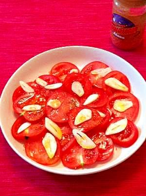 ☆おつまみレシピ☆トマトとガーリックの超簡単サラダ