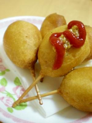 おやつ お弁当に 思い出の ミニアメリカンドッグ レシピ 作り方 By はちわれ413 楽天レシピ おやつ お弁当に 思い出の ミニアメリカンドッグ レシピ 作り方 By はちわれ413 楽天レシピ