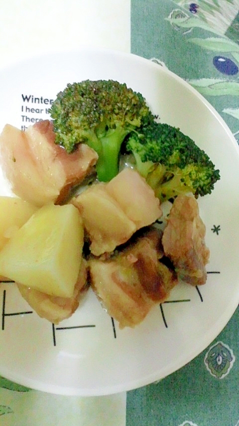 豚バラポテトブロッコリーの煮物
