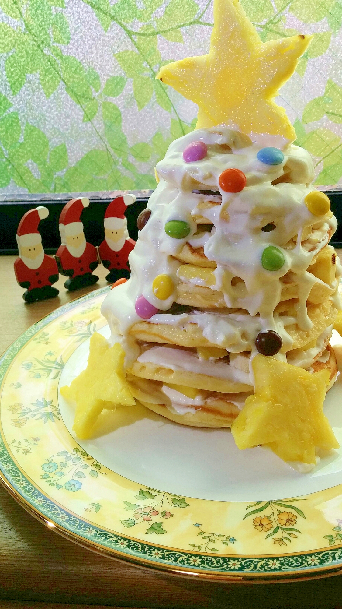 パンケーキでハワイアンなクリスマスツリーケーキ レシピ 作り方 By アリエルmf666 楽天レシピ